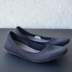 Allbirds Tree Breezers Women 9.5 Jet Black Slip On Comfort Knit Ballet Flats
