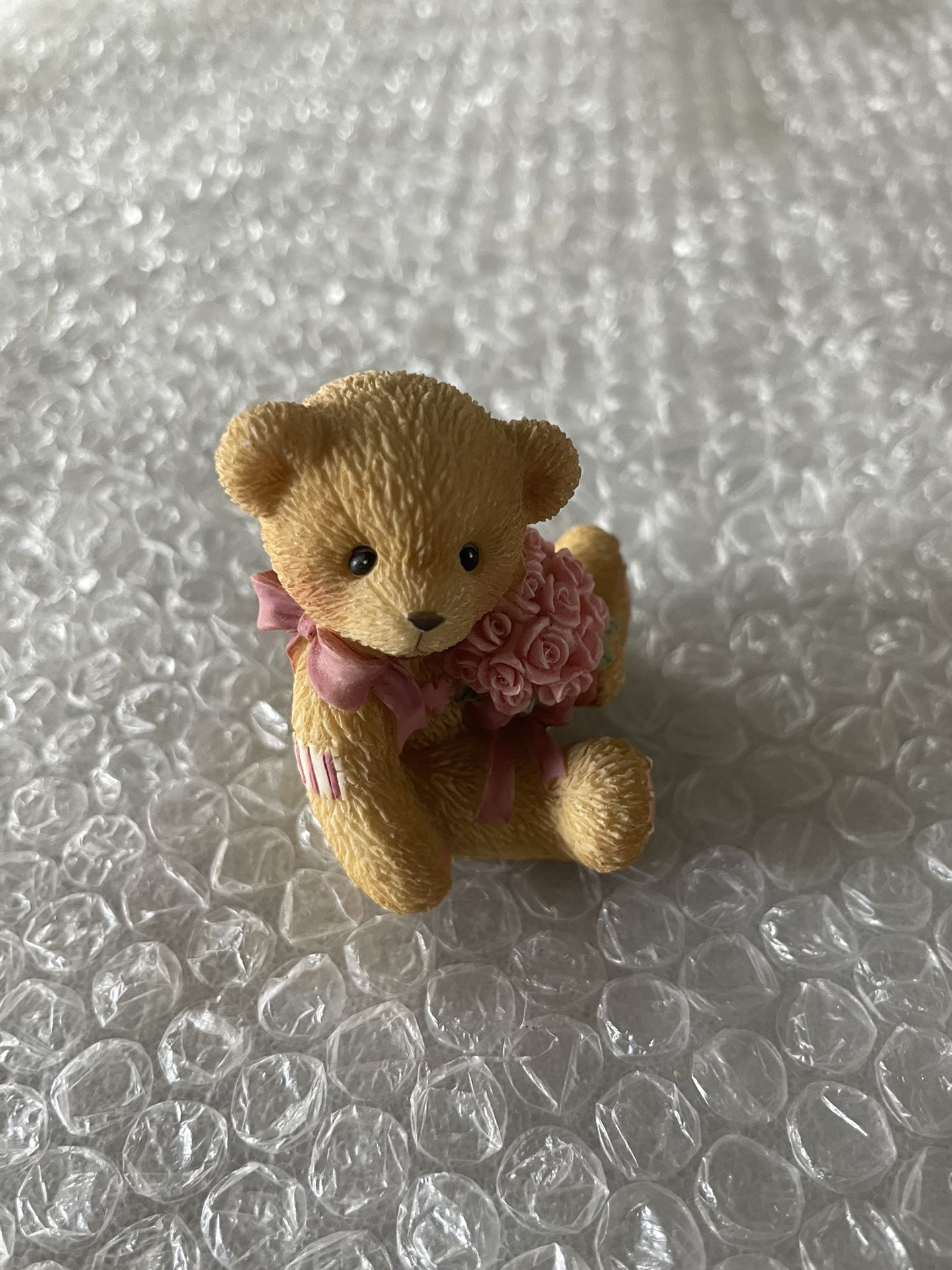 Enesco Cherished Teddies Bear Figurine with Flowers