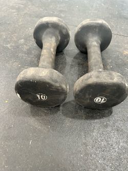 10 lb Rubber Dumbbells Pair