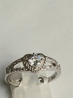 Heart Shape Cubic Zirconia Ring. Sz. 8 & 9