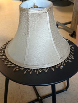 Bell Lamp Shade with Beaded Fringe