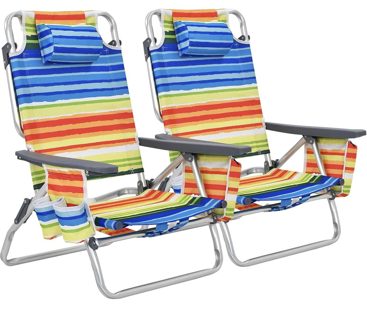 Beach Chairs, Backpack Camping Chair with Armrest For Sale $57.00 50%+ OFF Retail $115.99 NEW IN BOX