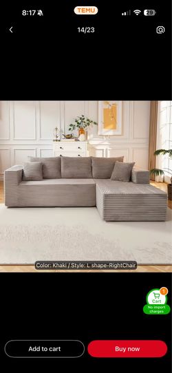 New khaki temu couch