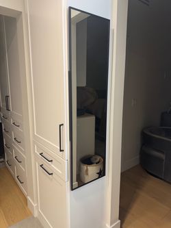 Tall Narrow Full-Length Mirror Black Frame