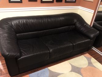 Black leather couch