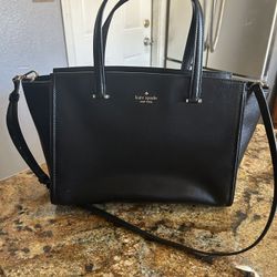 Kate Spade Black Leather Large Tote Bag/purse