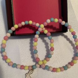 NEW!  Girl's 7” Beaded Bracelet with Bunny Charm