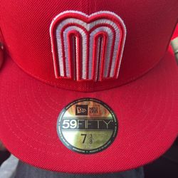 7 3/8 New Era Red And White Baseball Cap (mexico)