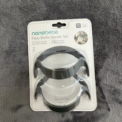 nanobébé Flexy Bottle Handle Set 2 Sets Gray BPA Free Quick Click LP073B411