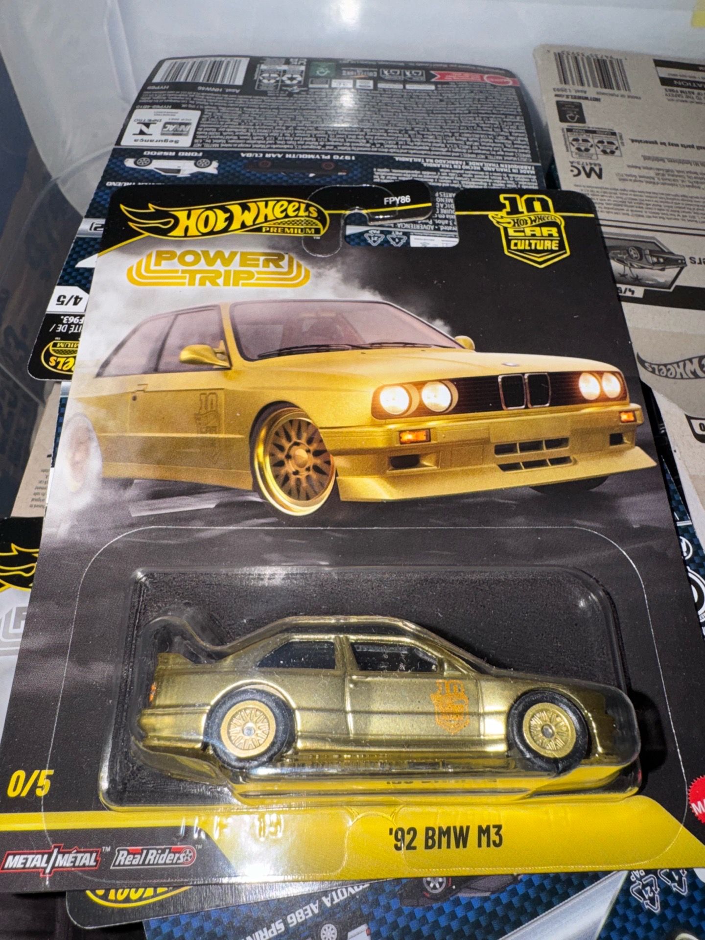 🟡 Hot Wheels Premium Car Culture Power Trip 92 BMW M3 Chase 0/5 Real Riders