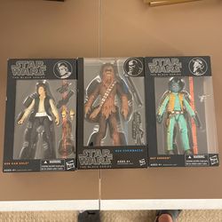 Star Wars The Black Series Han Solo, Chewbacca, Greedo Lot