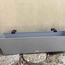 Veradek Wall Planter Boxes Set Modern Outdoor Garden Planters Gray