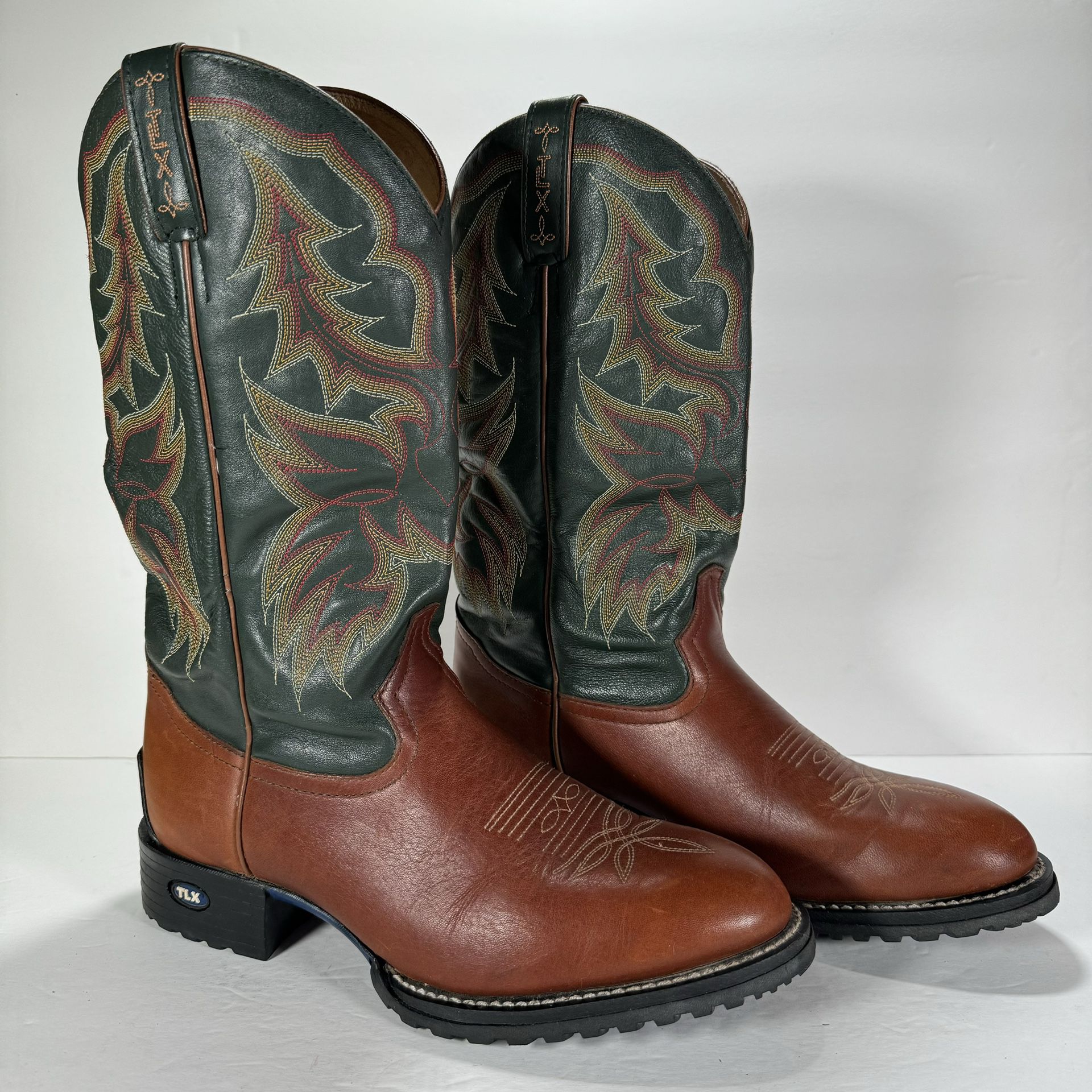 Tony Lama TLX Performance Collection Work Boots Green Brown Men’s Size 9.5D