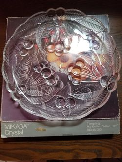 Spoon Mikasa crystal tempting round Buffet platter 12in RC148/313