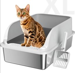 BRAND NEW XL Stainless Steel Cat Litter Box – $30