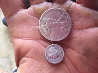 1942 Dime and a 1936 walking half Dollar
