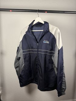 Seattle Seahawks Jacket Mens Large Blue Dunbrooke Windbreaker Logo  NFL