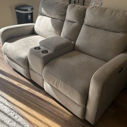 Living space light grey couches  (2)