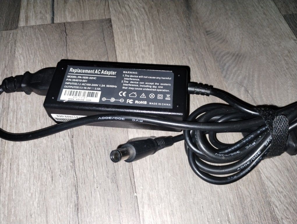 Unbranded Replacement AC Adapter Model PA-1650-02H / AC100-240V - For HP Laptop