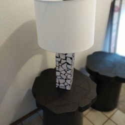 Brand New One Day Old Marble Lamp And Two End Tables 23 In In Heights And 23 In In Diameter