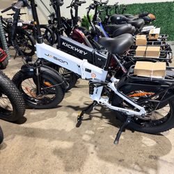 Jasion X-Hunter Foldable Electric Bike, 1400W Peak Motor, 30MPH 70+ Miles E-Bike,624WH Removable Battery, Full Suspension Ebike for Adults, 20''*4 Fat