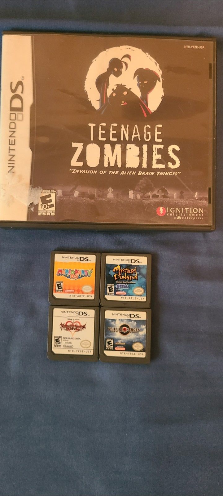 Nintendo DS gane lot
Teenage zombies
Mario Party DS
Mystery Dungeon
Kingdom Hearts
Spitfire Heroes
