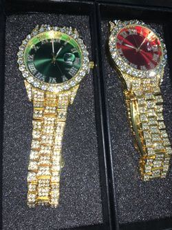 Icy Gold Watch 8 Inch Band