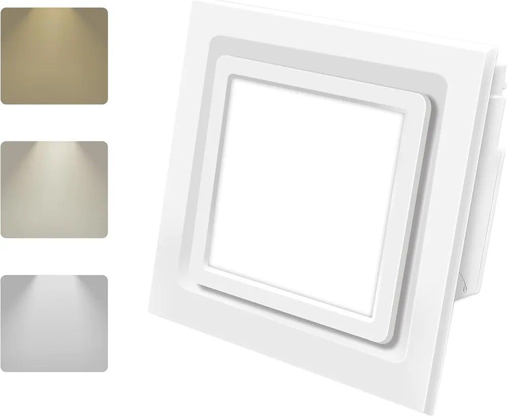 Bathroom Ventilation Fan Bathroom Exhaust Fan
Quiet, with Light, 141 CFM, 3-Colour LED, light color controller, 0.7 Sones, 12W Square LED
