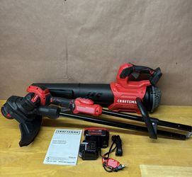 CRAFTSMAN V20 Brushless RP 20v max Cordless Battery String Trimmer and Leaf Blower Combo