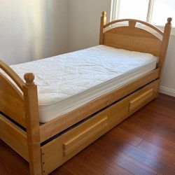 Maple Wood Twin Bed With Trundle Plus another Twin 