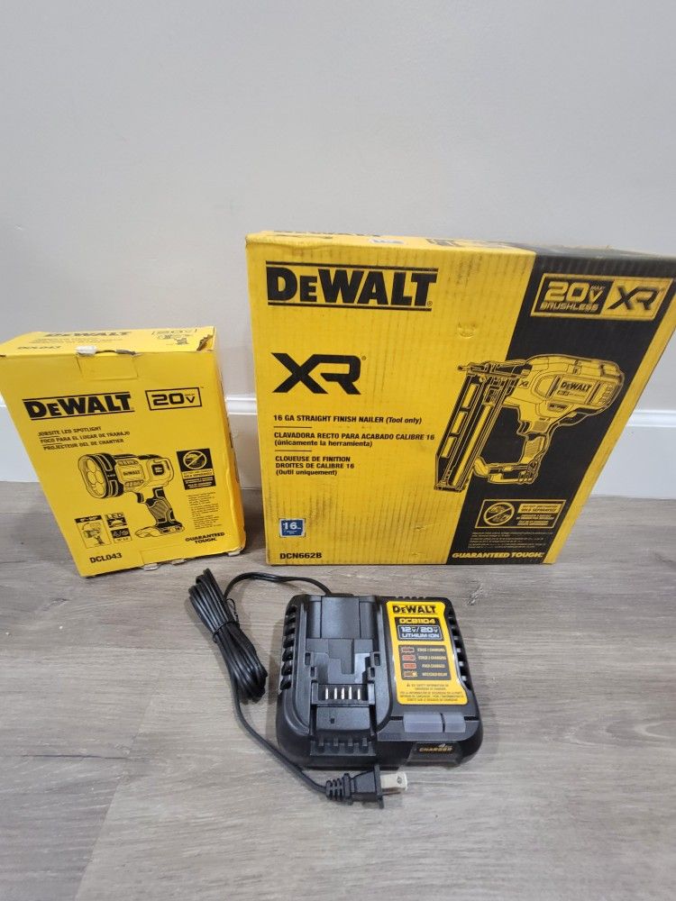 Dewalt Nail Gun & Light & Charger (New)
