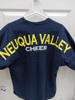 Vintage Spirit Nequa Valley Cheer Navy Blue Long Sleeve Jersey Shirt M Y2K