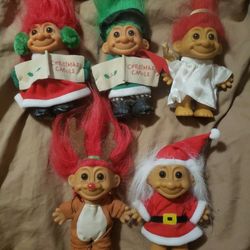 vintage christmas russ trolls bundle of 6 pc 