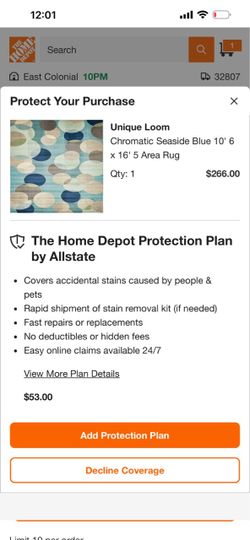 Unique Loom Chromatic Seaside Blue Area Rug 10'6 x 16'5