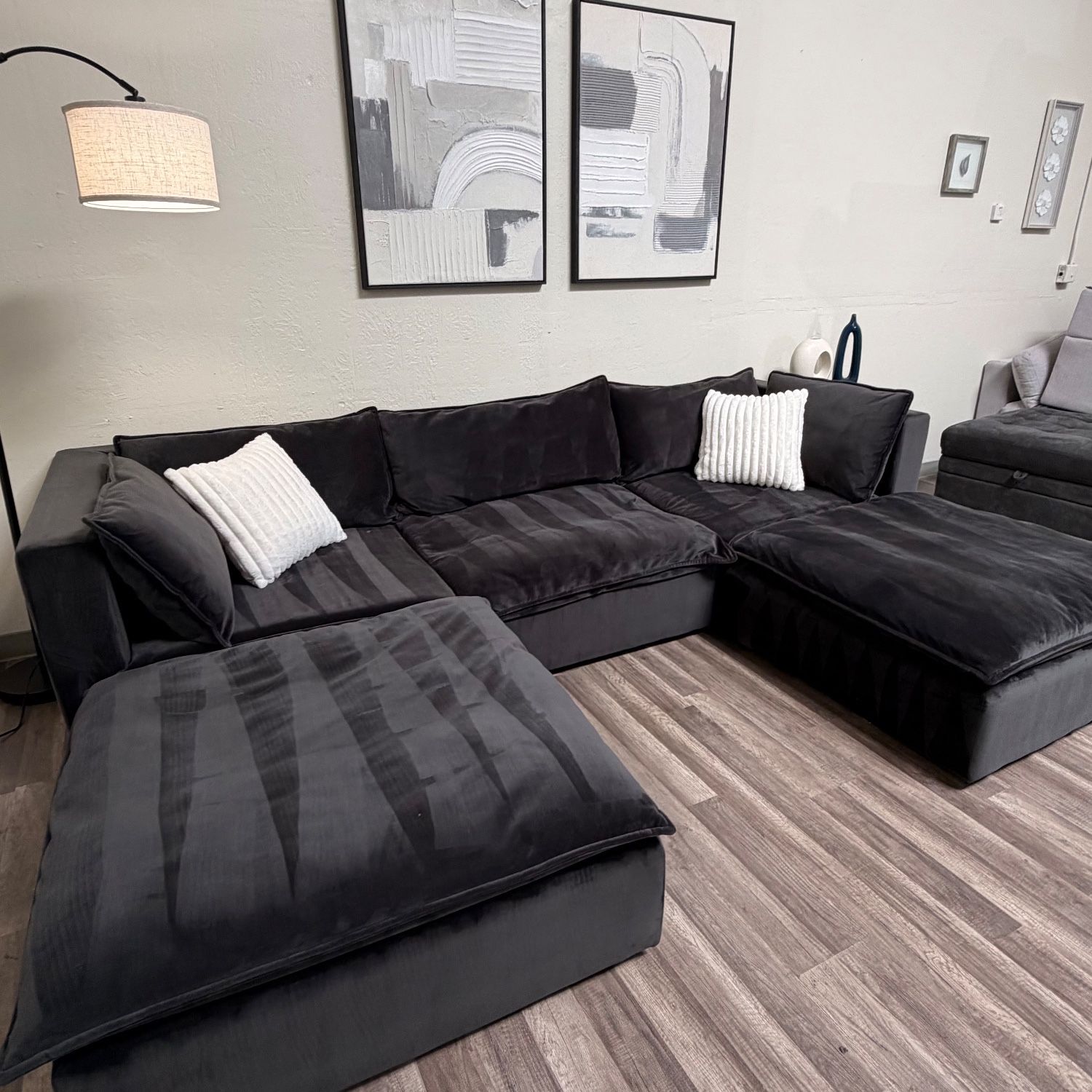 FREE DELIVERY Joybird Black Cloud Modular Sectional Couch