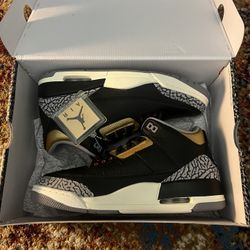 Jordan Retro 3 Black Cement Gold
