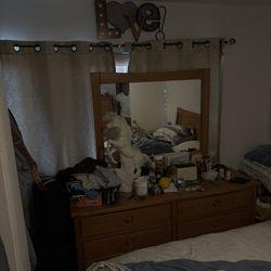 bed frame, cabinets 