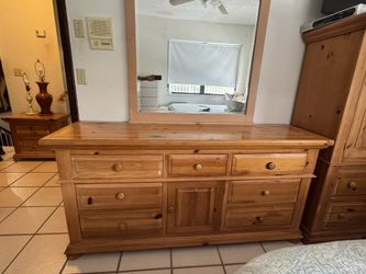 Solid Pine Wood Bedroom Set (4 Pieces)