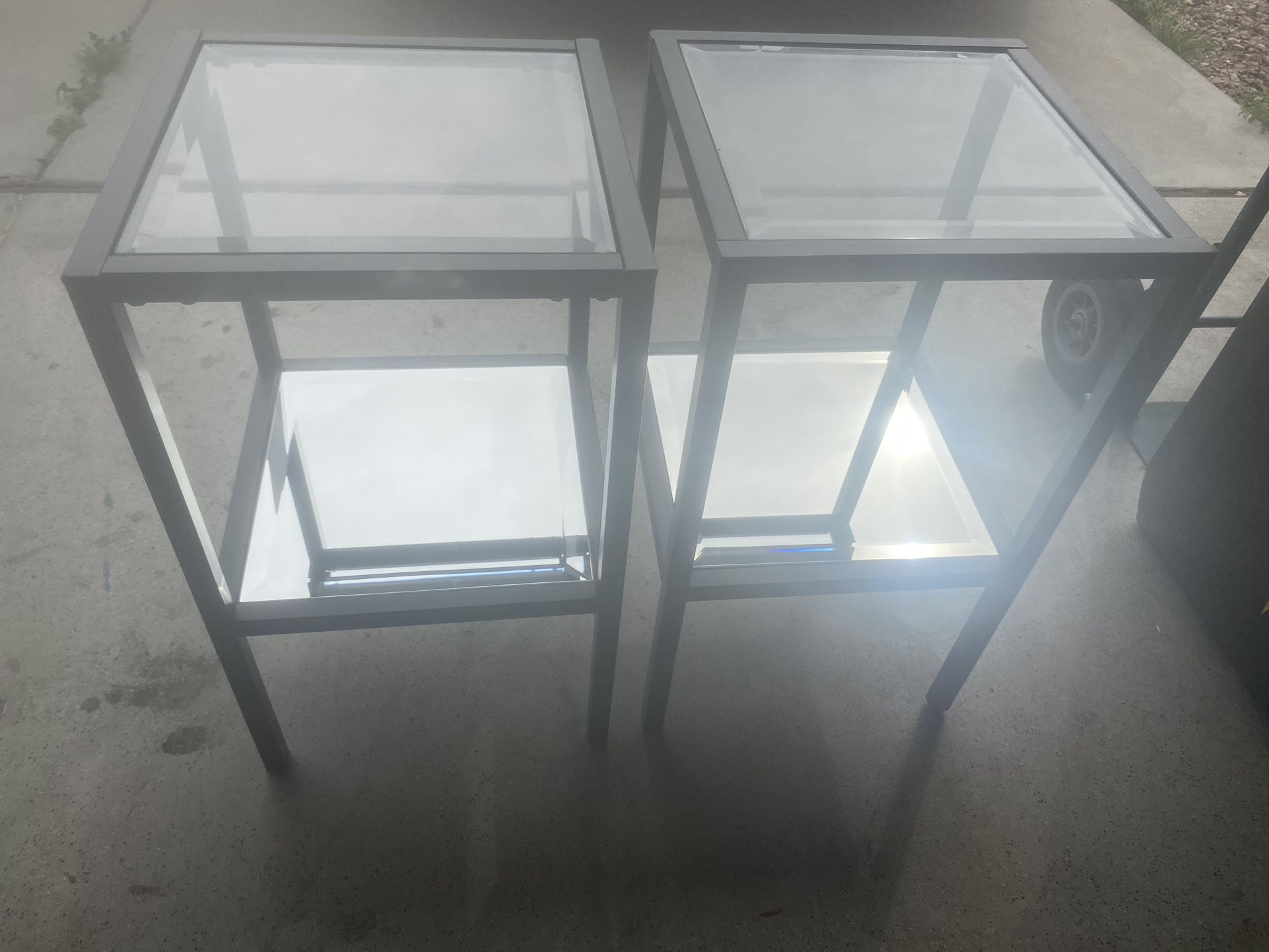 Black Glass End Tables