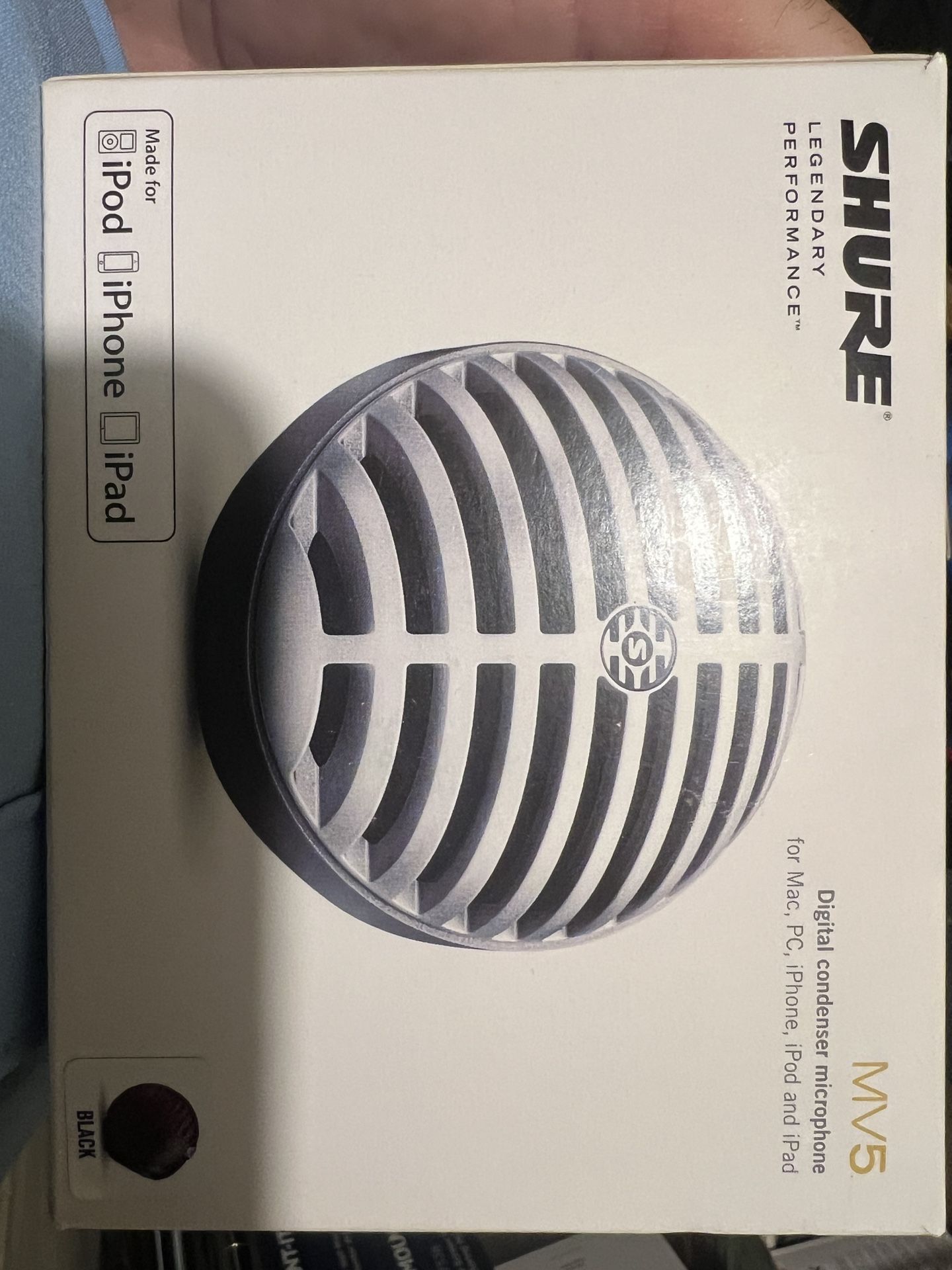 Shure Microphone MV/5 Digital Condenser iPhone iPad Mac Pc Mic - NEW