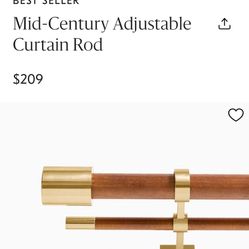 Mid-Century Adjustable Curtain Rod