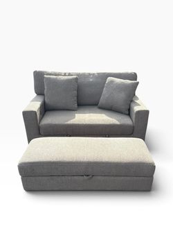 Thomasville Gilroy Sleeper Chair with Storage Ottoman
