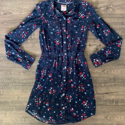 Levi’s Girl’s Navy, Red & White Floral Long Sleeve Dress