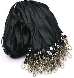 74 Pack- Lanyard Bulk Lanyards for Id Badges Flat Lanyard with Badge Clip Swivel Hook (Black)