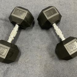Brand New Rubber Coated Dumbbells 45 Lbs