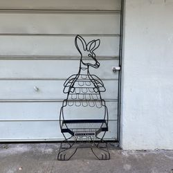 Rare Large Vintage Metal Alice White Wine Rack Kangaroo Shelf Kitchen Storage 