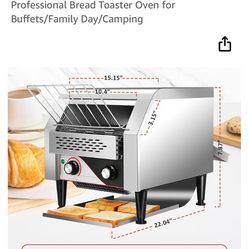 Conveyor Toaster 300 Slices/Hour - Commercial Toaster Tostadora for Restaurant Heavy Duty - Commercial Conveyor Toaster - 2200W Professional Bread Toa