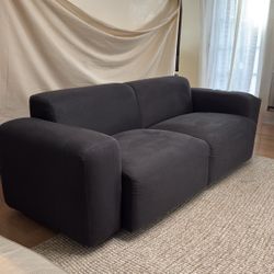 Modern Cloud Sofa ✯ Charcoal fabric ✯ Low to the Ground