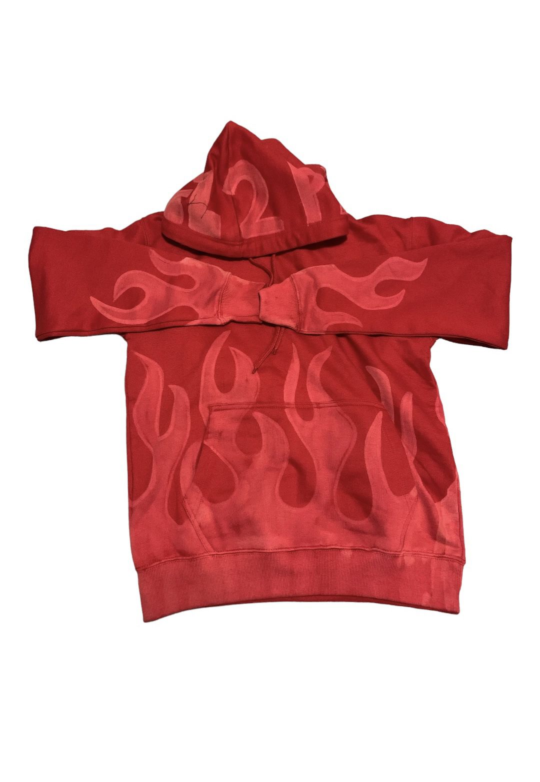 Hell2pay Red Flames Hoodie Size Small 