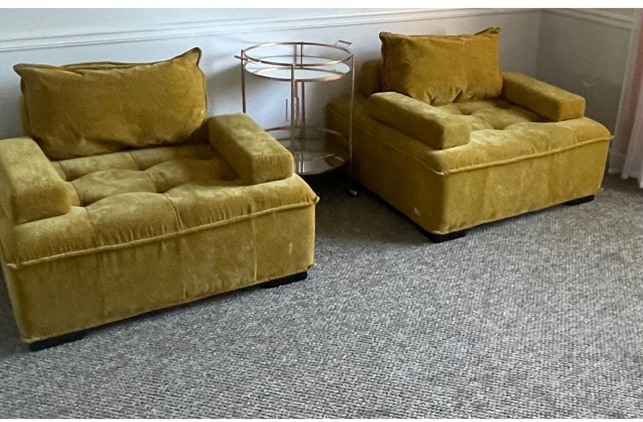 Large Gold Lounge Chairs